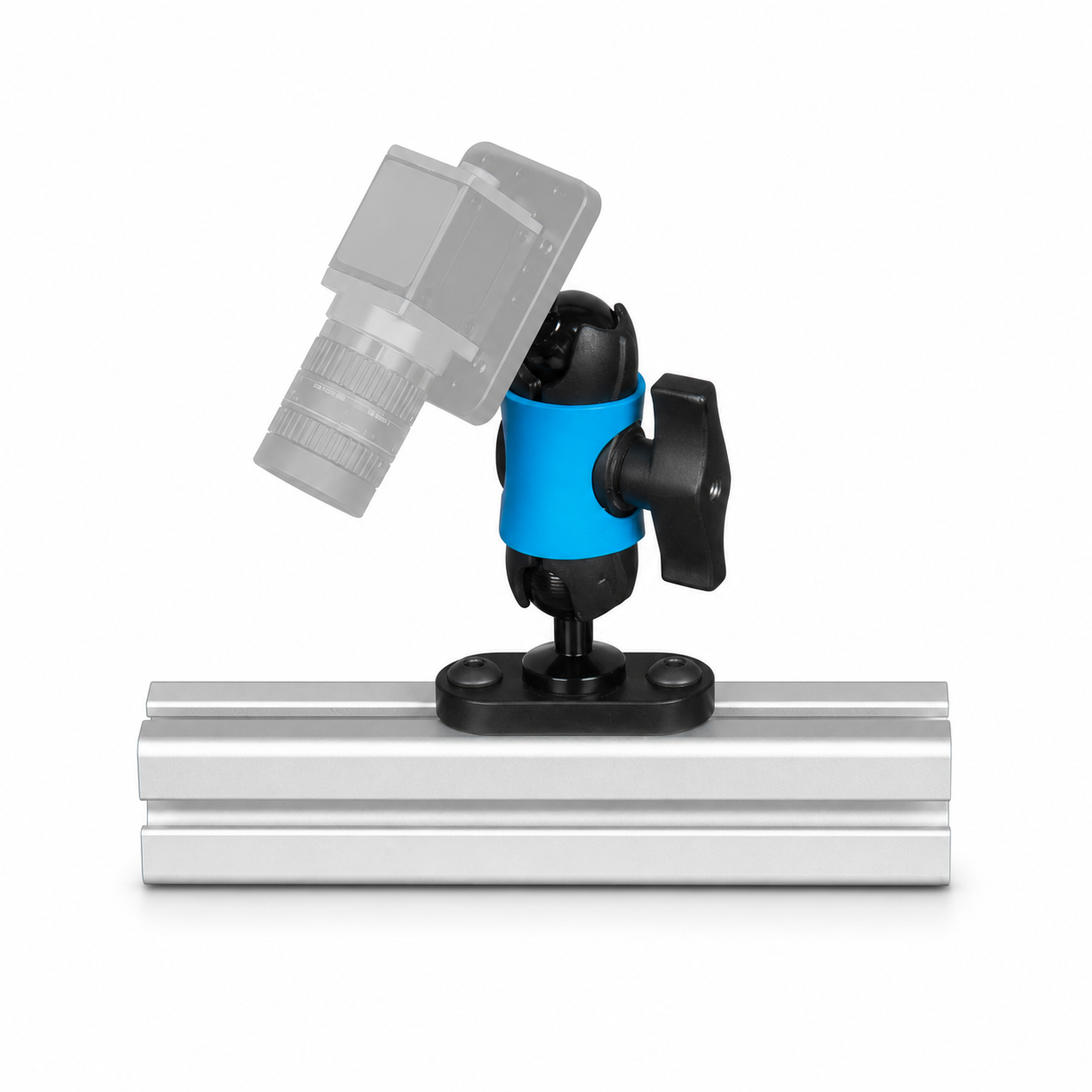 KR-E3040-SK08-Q20M - SightLink E3040 Super Knuckle 8 cm (3 in) Mount, mounted with illustrative gray camera