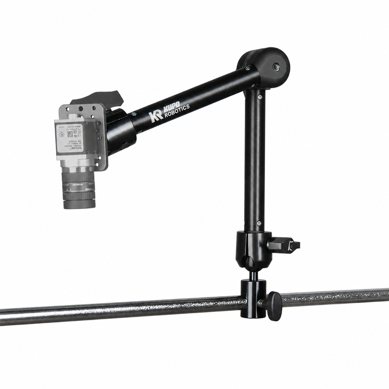 KR-VR16-OM30-Q20M - VisionReach 16 Omni 30 cm Mount, mounted with illustrative gray camera