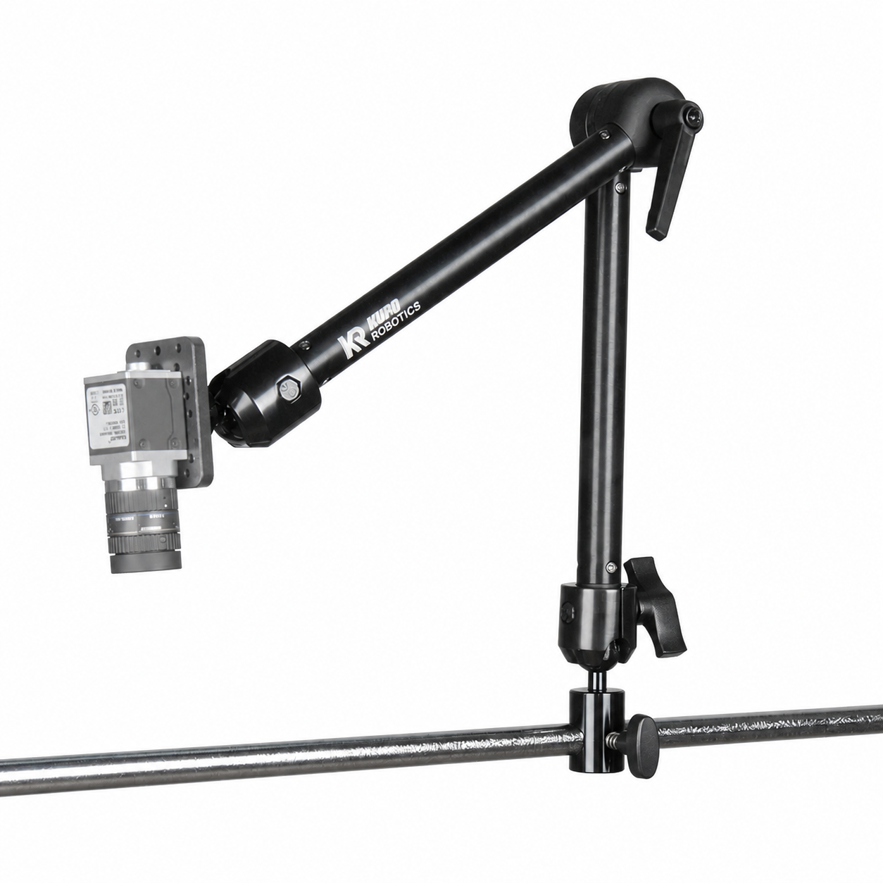 KR-VR16-OM40-Q20M - VisionReach 16 Omni 40 cm Mount, mounted with illustrative gray camera