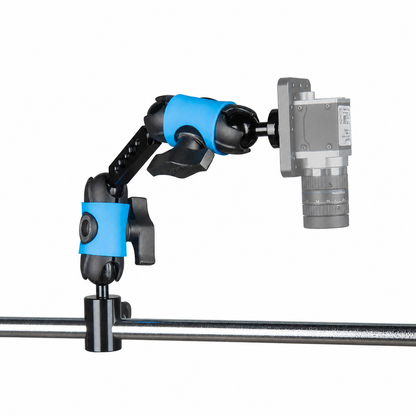 KR-VR16-SK23-Q20M - VisionReach 16 Super Knuckle 23 cm (9 in) Mount, mounted with illustrative gray camera